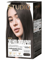 Стойкая крем-краска 3D Holography, тон 3.12 Пепельный темный шатен