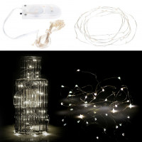 Гирлянда LED 20л 2м белый, на батарейках 